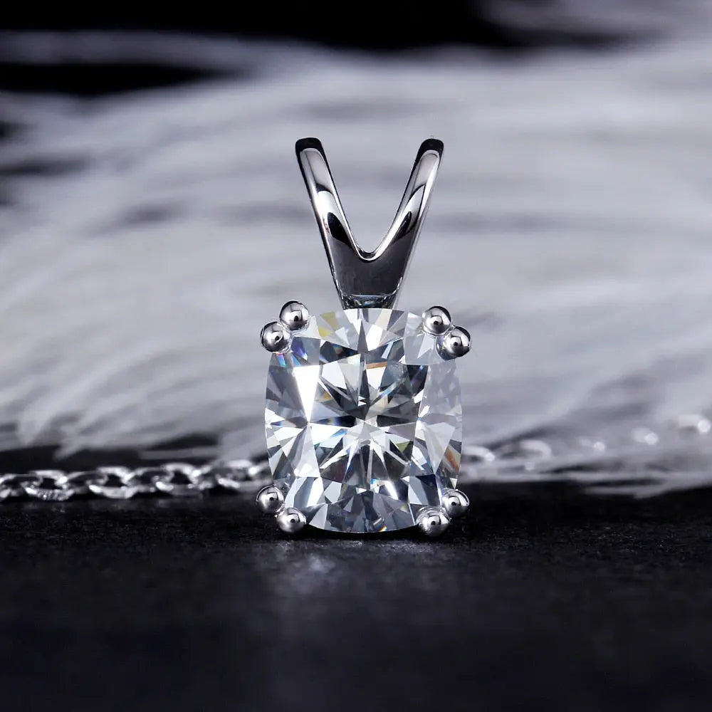 Moissanite Stone Best Necklace Platinum Plated Silver 1ct Moissanite Engagement Rings & Jewelry | Luxus Moissanite