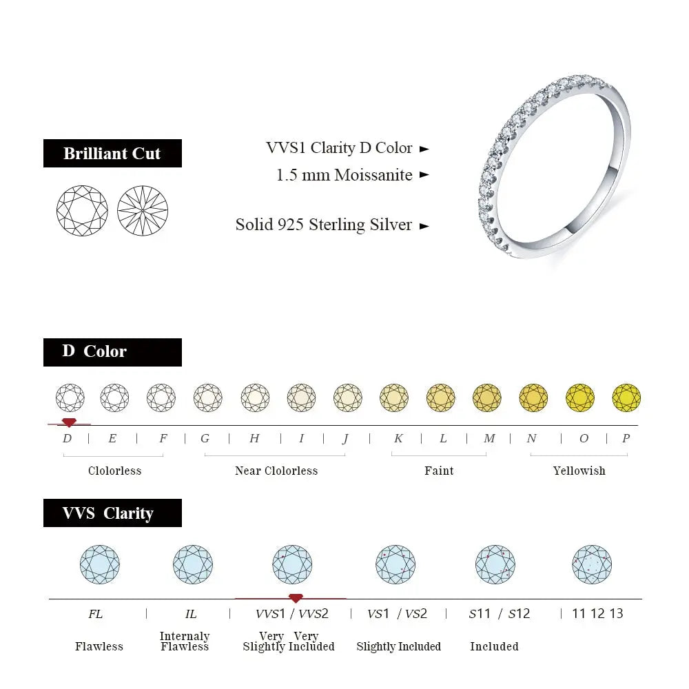 PLATED SILVER MOISSANITE ANNIVERSARY / WEDDING BAND 0.27ctw Moissanite Engagement Rings & Jewelry | Luxus Moissanite