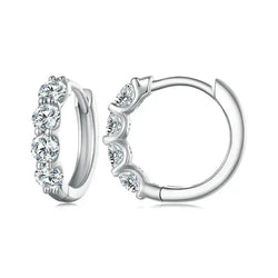 PLATINUM PLATED SILVER HOOP EARRINGS 0.8 CTW MOISSANITE Moissanite Engagement Rings & Jewelry | Luxus Moissanite