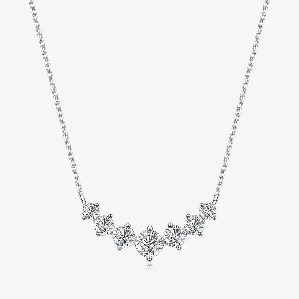 Plated 925 Sterling Silver Moissanite Necklace 2.8ct Total Moissanite Engagement Rings & Jewelry | Luxus Moissanite