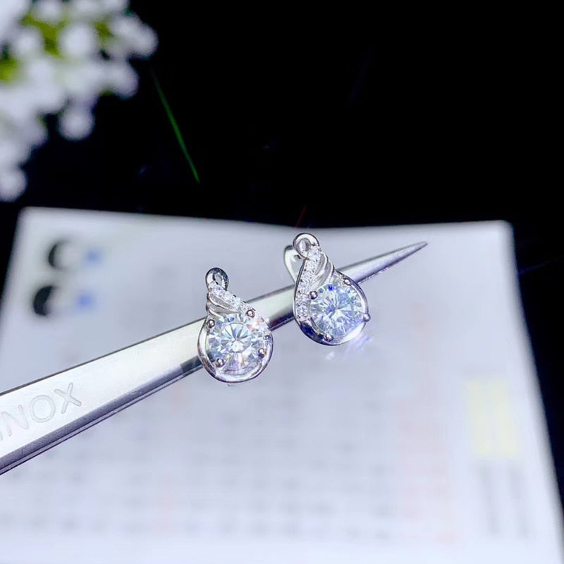 Platinum Plated 925 Silver Stud Moissanite Earrings 1ctw Moissanite Engagement Rings & Jewelry | Luxus Moissanite