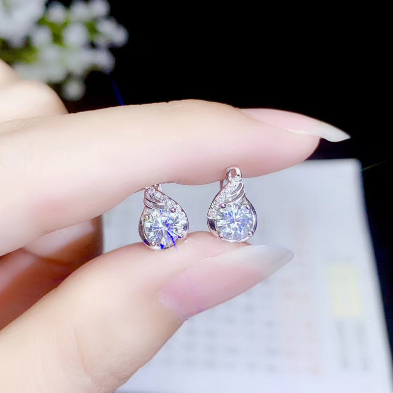 Platinum Plated 925 Silver Stud Moissanite Earrings 1ctw Moissanite Engagement Rings & Jewelry | Luxus Moissanite