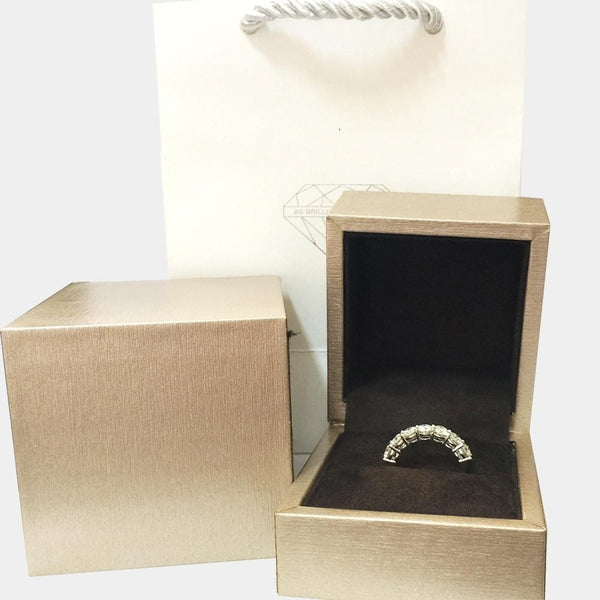Platinum Plated Silver 7 Stone Moissanite Anniversary Ring 2.1ct Moissanite Engagement Rings & Jewelry | Luxus Moissanite