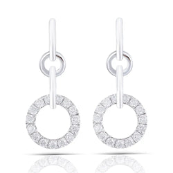 Platinum Plated Silver Drop / Dangle Moissanite Earrings 1ctw Moissanite Engagement Rings & Jewelry | Luxus Moissanite