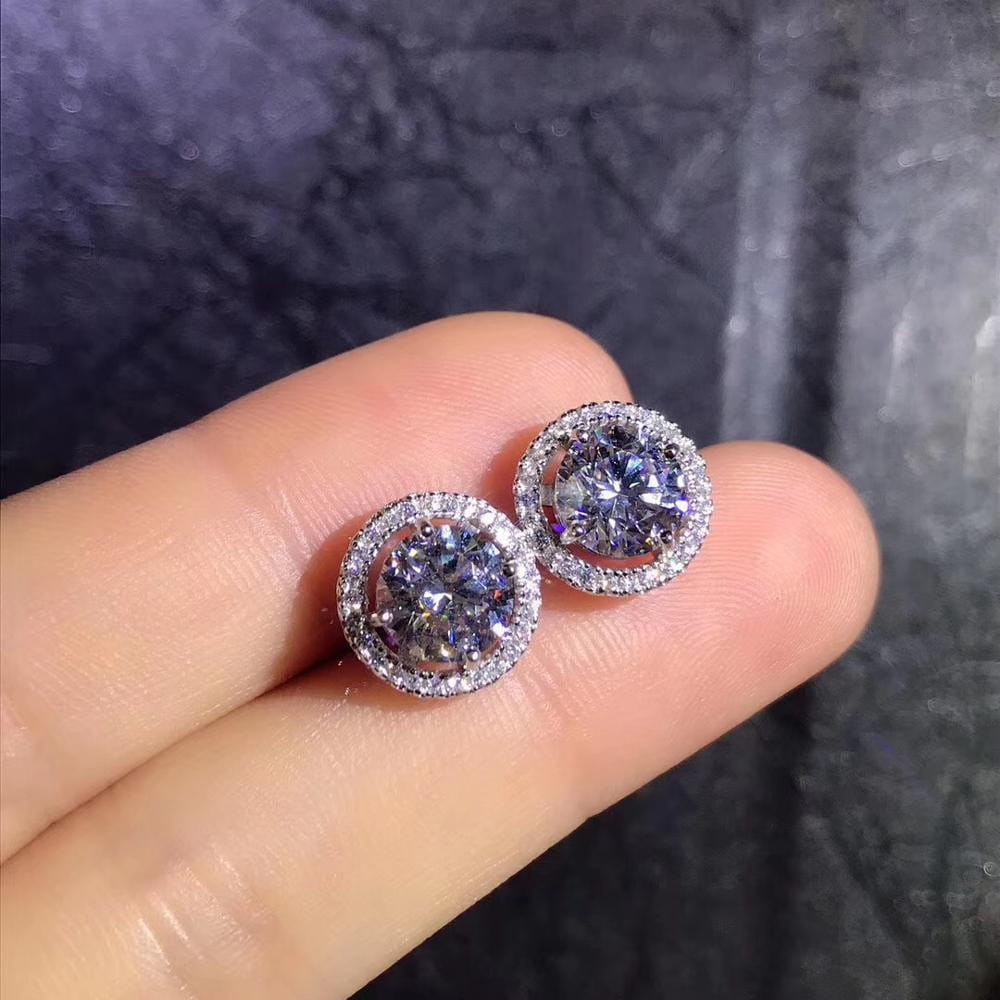 All You Need Moissanite Platinum-Plated Earrings