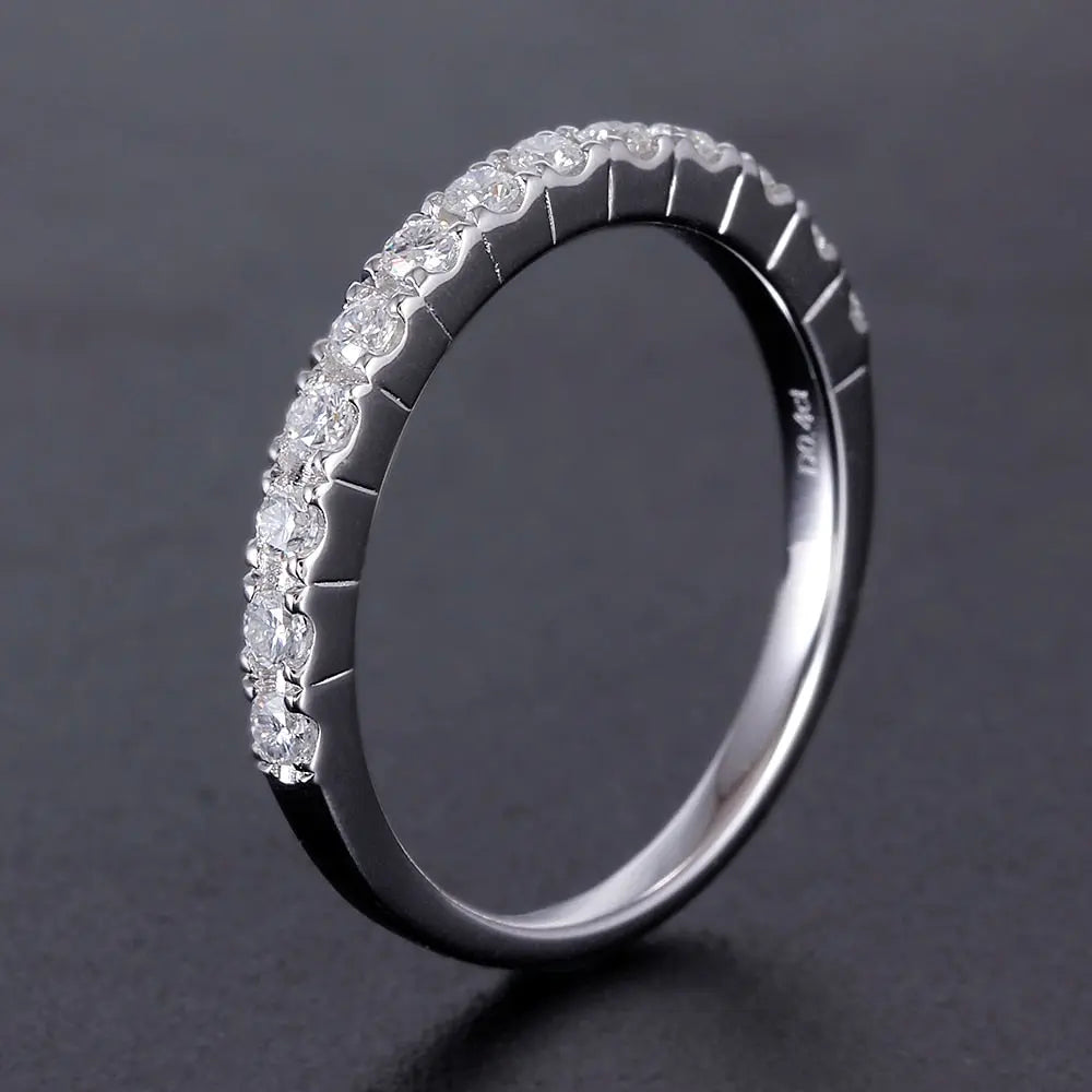 Platinum Plated Silver Moissanite Anniversary Band 0.4ct Total Moissanite Engagement Rings & Jewelry | Luxus Moissanite