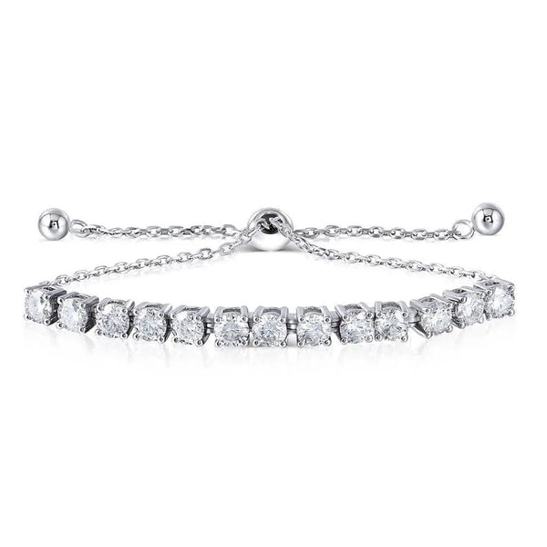 Platinum Plated Silver Moissanite Bracelet 3.25ctw Moissanite Engagement Rings & Jewelry | Luxus Moissanite