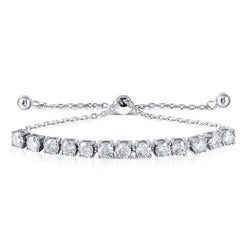 Platinum Plated Silver Moissanite Bracelet 3.5ctw Moissanite Engagement Rings & Jewelry | Luxus Moissanite