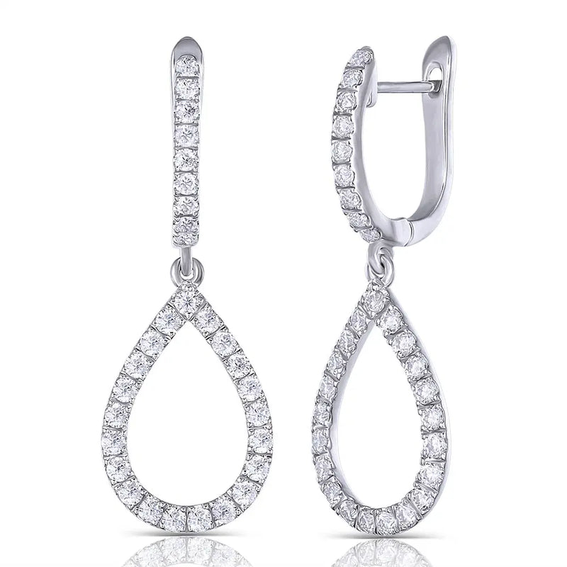 Platinum Plated Silver Moissanite Earrings 1.34ctw Moissanite Engagement Rings & Jewelry | Luxus Moissanite