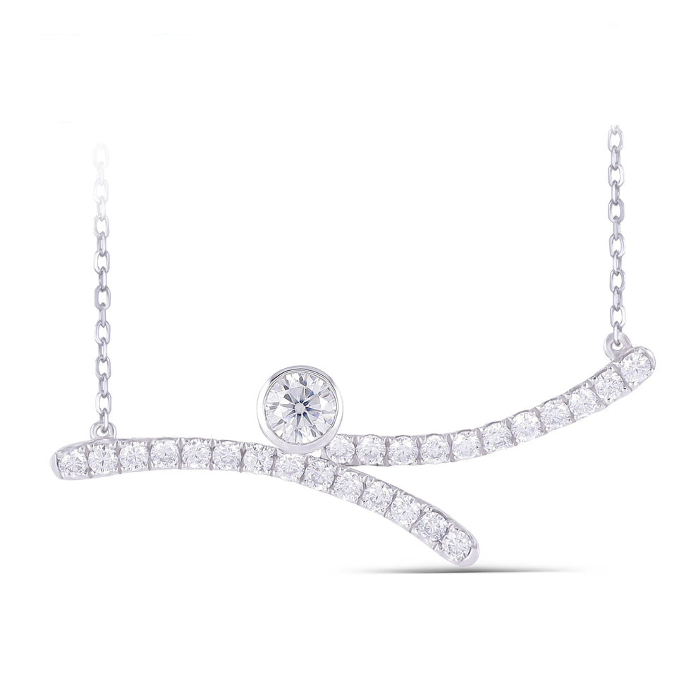 Moissanite Pendant Platinum-Plated Necklace main image 0