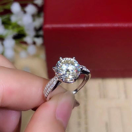 Platinum Plated Silver Moissanite Ring 1ct - 3ct Options Moissanite Engagement Rings & Jewelry | Luxus Moissanite | Moissanite Ring for Women