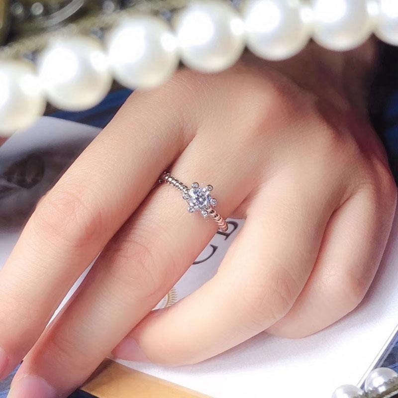 Platinum Plated Silver Moissanite Ring 1ct Moissanite Engagement Rings & Jewelry | Luxus Moissanite / Platinum Ring Women