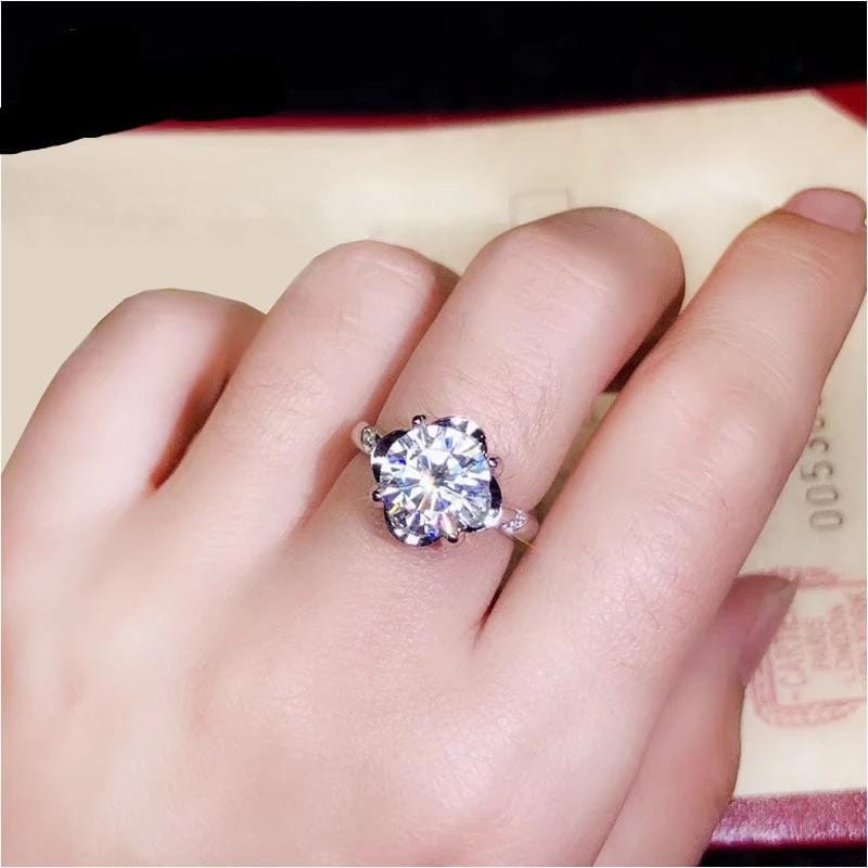 Platinum Plated Silver Moissanite Ring 1ct, 2ct, 3ct Options Moissanite Engagement Rings & Jewelry | Luxus Moissanite
