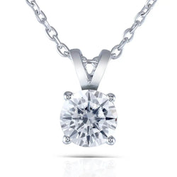 Platinum Plated Silver Necklace Slight Grey Moissanite 2ct Moissanite Engagement Rings & Jewelry | Luxus Moissanite