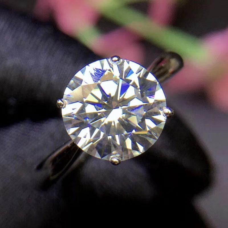 Platinum Plated Silver Solitaire Moissanite Ring 2ct Moissanite Engagement Rings & Jewelry | Luxus Moissanite | Beautiful Platinum Plated Silver Solitaire 2 Carat Moissanite Ring