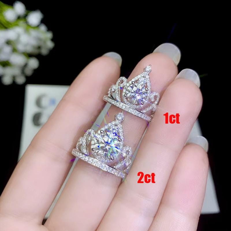Platinum Plated Silver Vintage Moissanite Ring 1ct & 2ct Options Moissanite Engagement Rings & Jewelry | Luxus Moissanite