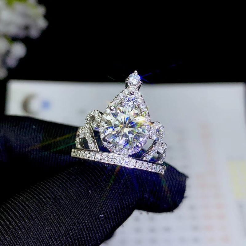 Platinum Plated Silver Vintage Moissanite Ring 1ct & 2ct Options Moissanite Engagement Rings & Jewelry | Luxus Moissanite