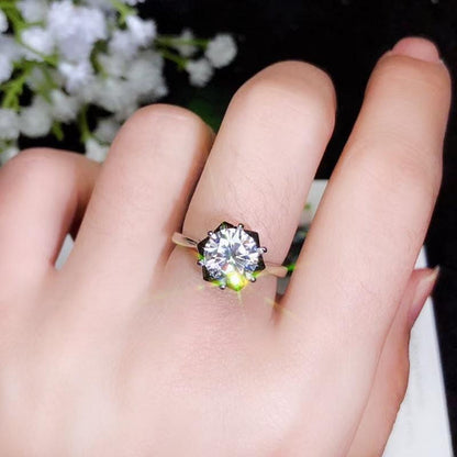 Platinum Plated Silver Vintage Solitaire Moissanite Ring 1.5ct Moissanite Engagement Rings & Jewelry | Luxus Moissanite