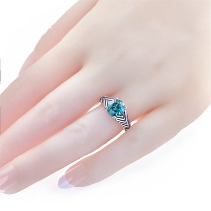Platinum Plated Silver Wide Moissanite Ring 2ct (Multiple Colors) Moissanite Engagement Rings & Jewelry | Most Affordable Engagement Rings | Most Affordable Engagement Rings | Luxus Moissanite