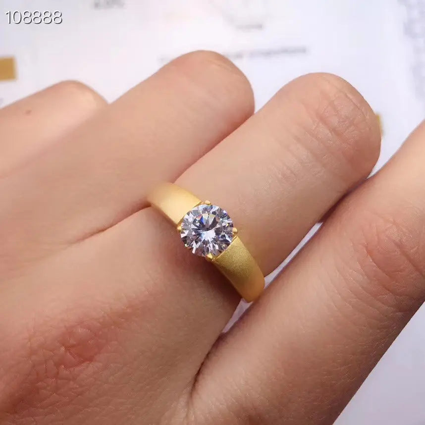 Resizable White or Yellow Gold Solitaire Moissanite Ring 1ct Moissanite Engagement Rings & Jewelry | Luxus Moissanite | Yellow Gold Wedding Ring Women