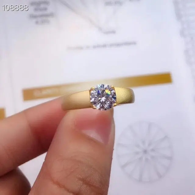 Resizable White or Yellow Gold Solitaire Moissanite Ring 1ct Moissanite Engagement Rings & Jewelry | Luxus Moissanite |  Yellow Gold Wedding Ring Women 