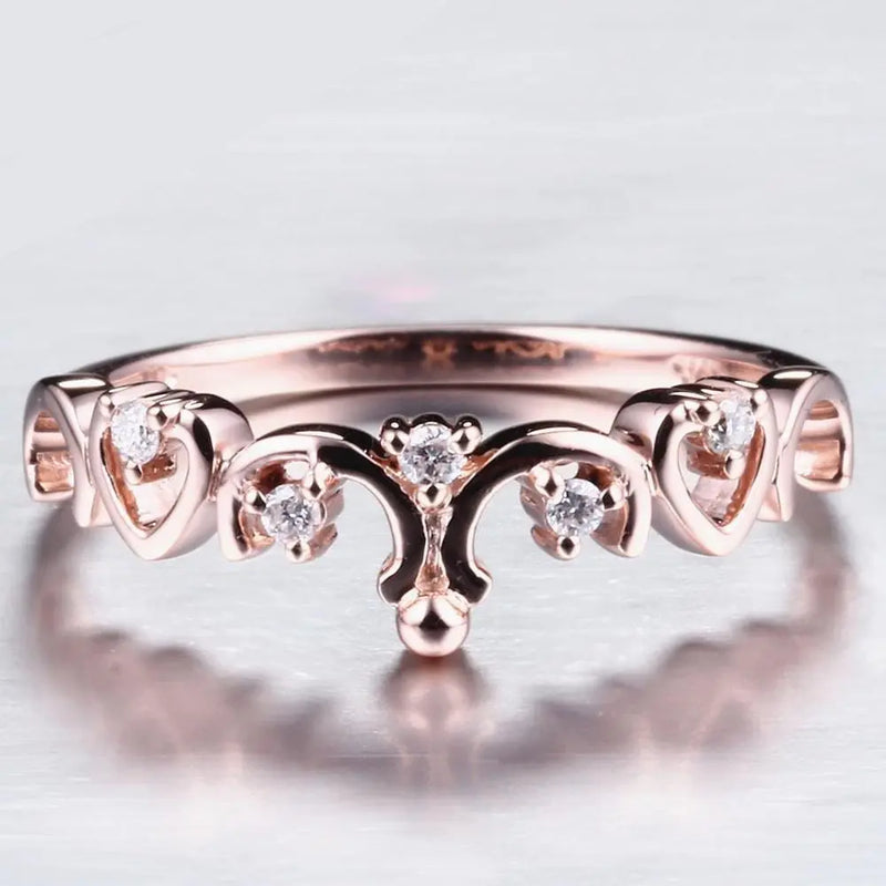 Rose Gold Plated Silver Vintage Moissanite Wedding Band 0.9ct Total Moissanite Engagement Rings & Jewelry | Luxus Moissanite