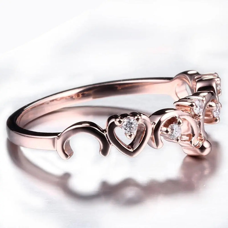 Rose Gold Plated Silver Vintage Moissanite Wedding Band 0.9ct Total Moissanite Engagement Rings & Jewelry | Luxus Moissanite