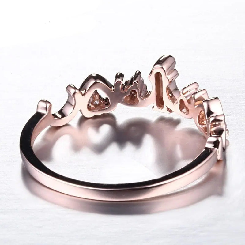 Rose Gold Plated Silver Vintage Moissanite Wedding Band 0.9ct Total Moissanite Engagement Rings & Jewelry | Luxus Moissanite