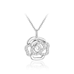 Silver or Gold Flower Moissanite Necklace 0.5 ctw Moissanite Engagement Rings & Jewelry | Luxus Moissanite