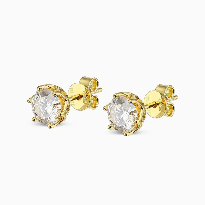 Silver, Rose silver, Yellow silver Moissanite Stud Earrings 1ctw - 2ctw Moissanite Engagement Rings & Jewelry | Luxus Moissanite