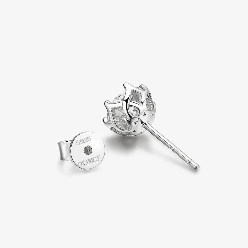 Silver, Rose silver, Yellow silver Moissanite Stud Earrings 1ctw - 2ctw Moissanite Engagement Rings & Jewelry | Luxus Moissanite