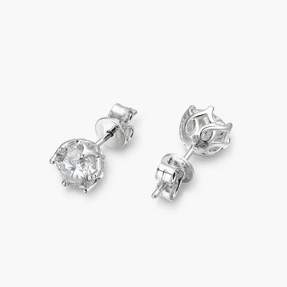 Silver, Rose silver, Yellow silver Moissanite Stud Earrings 1ctw - 2ctw Moissanite Engagement Rings & Jewelry | Luxus Moissanite