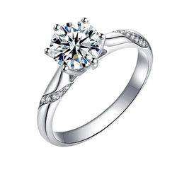 Solitaire Moissanite Engagement Ring, 1ct - 3ct Options – Luxus Moissanite