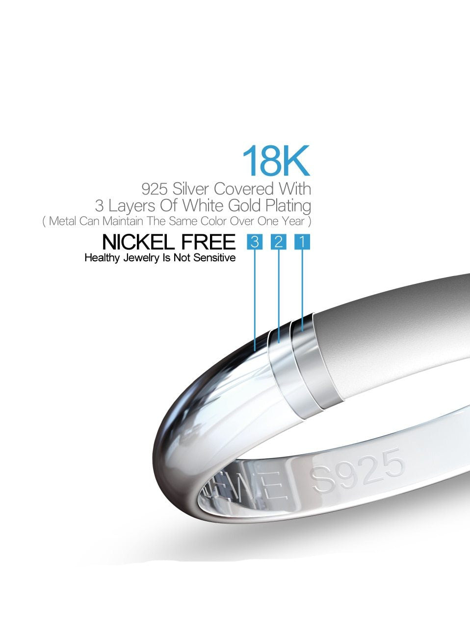 White Gold Plated 3 Stone Moissanite Ring 1.15ct (multiple colors) Moissanite Engagement Rings & Jewelry | Luxus Moissanite