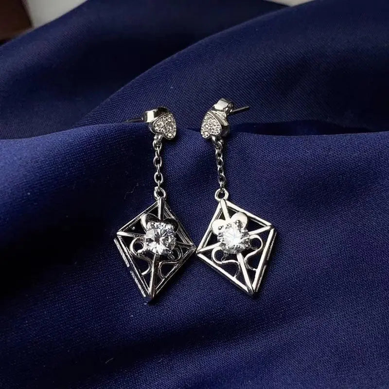 White Gold Plated 925 Silver Moissanite Earrings 2ctw Moissanite Engagement Rings & Jewelry | Luxus Moissanite