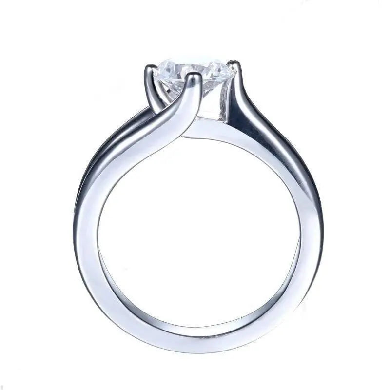 White Gold Plated 925 Silver Moissanite Engagement Ring 1ct Moissanite Engagement Rings & Jewelry | Luxus Moissanite