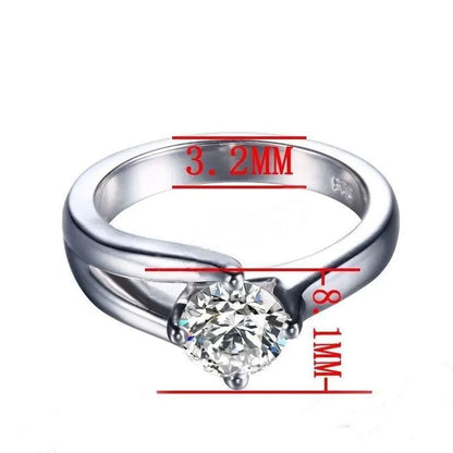 White Gold Plated 925 Silver Moissanite Engagement Ring 1ct Moissanite Engagement Rings & Jewelry | Luxus Moissanite