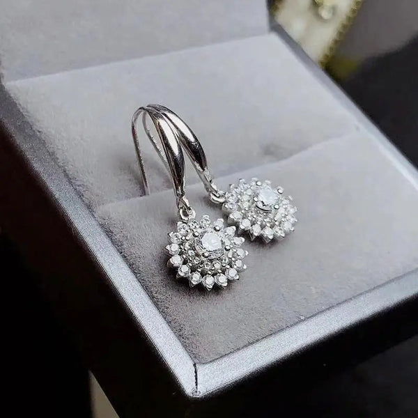 White Gold Plated Double Halo Stud Moissanite Earrings 1.5ctw – Luxus ...