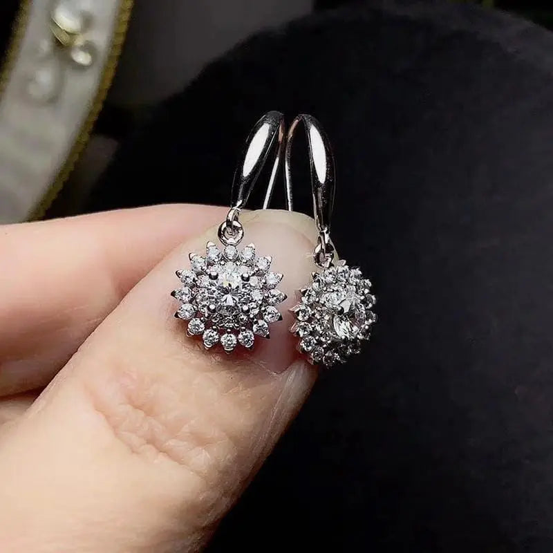 White Gold Plated Double Halo Stud Moissanite Earrings 1.5ctw Moissanite Engagement Rings & Jewelry | Luxus Moissanite