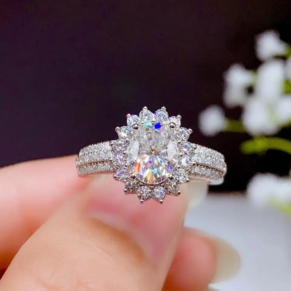 Moissanite Ring on White Gold plating online size 5.5