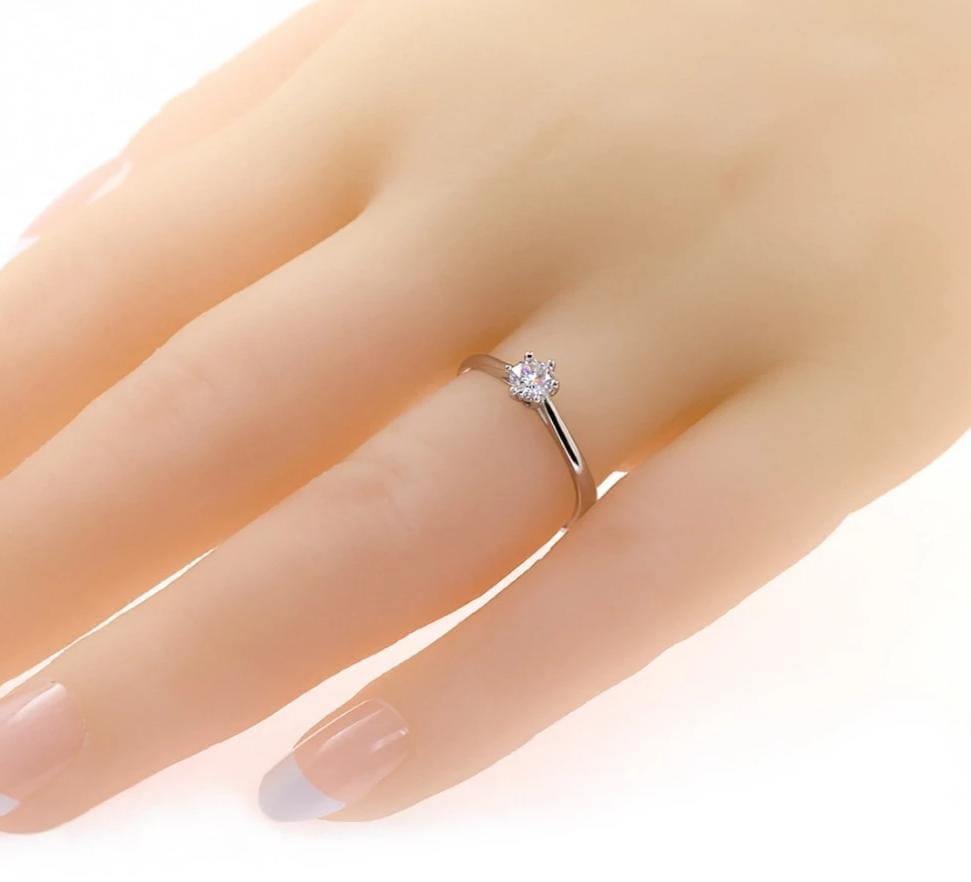 White Gold Plated Silver Moissanite Ring
