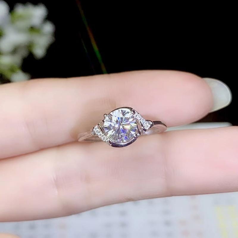 White Gold Plated Silver Moissanite Ring 1ct Moissanite Engagement Rings & Jewelry | Luxus Moissanite