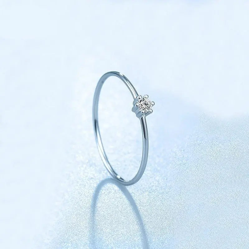White Gold Plated Silver Solitaire Moissanite Ring 0.2ct Moissanite Engagement Rings & Jewelry | Luxus Moissanite Best Woman Engagement Rings