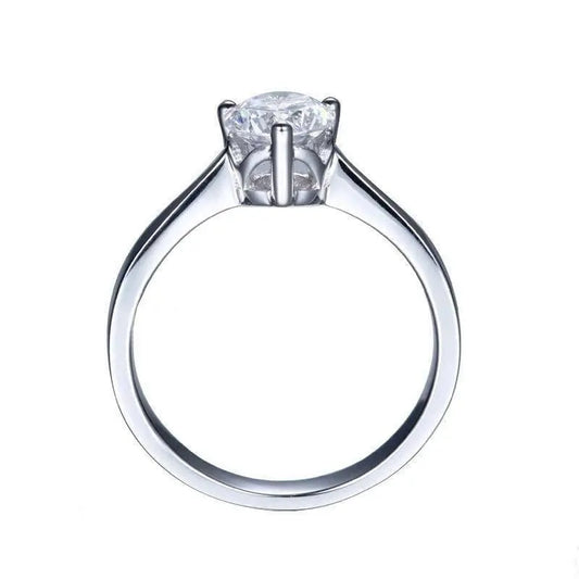 White Gold Plated Silver Solitaire Moissanite Ring 0.8ct Moissanite Engagement Rings & Jewelry | Luxus Moissanite White Gold Plated Silver Solitaire Moissanite Ring 0.8ct | Moissanite Anniversary Band White Gold