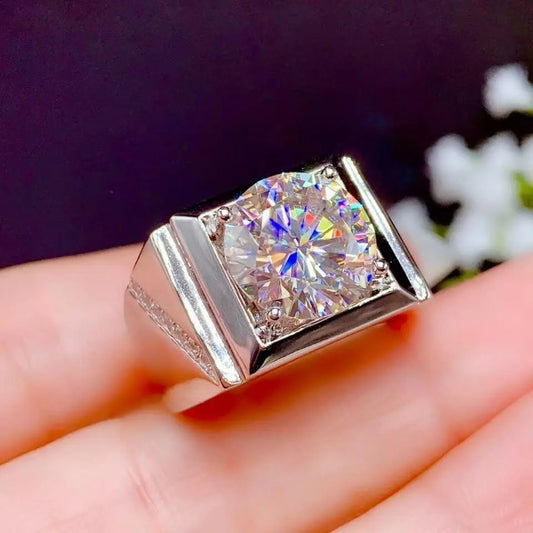 White Gold Plated Silver Wide Band Moissanite Ring 5ct Stone Moissanite Engagement Rings & Jewelry | Luxus Moissanite |  Most Beautiful Wedding Ring Ever 