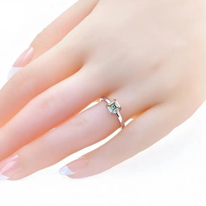 White Gold Plated Silver (multiple color options) Moissanite Ring 0.8ct Moissanite Engagement Rings & Jewelry | Luxus Moissanite | |Promise Rings Women