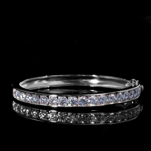 White or Yellow Gold Bangle Moissanite Bracelet 9ctw Moissanite Engagement Rings & Jewelry | Luxus Moissanite