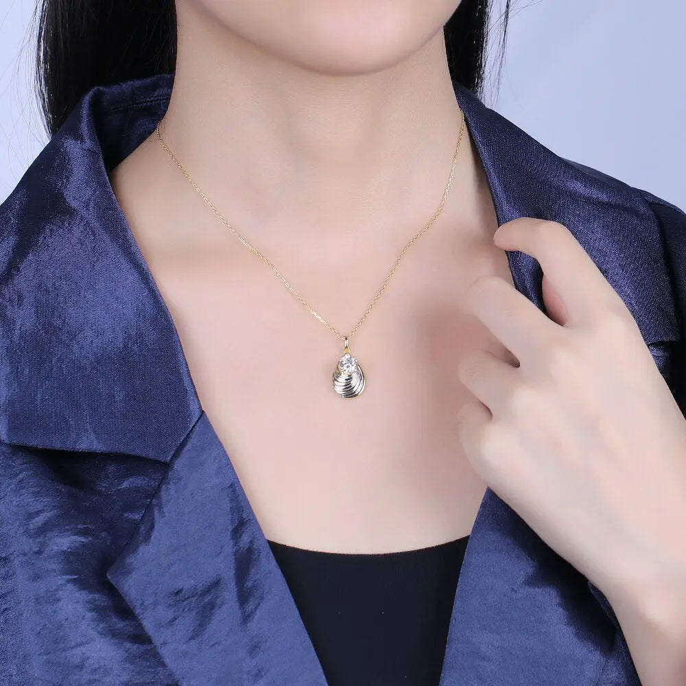 Yellow & Silver Platinum Plated Silver Moissanite Necklace 1.035ct Total Moissanite Engagement Rings & Jewelry | Luxus Moissanite