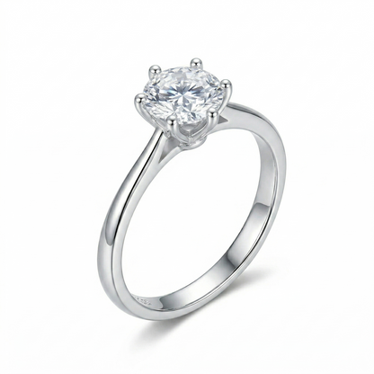 10k White Gold Solitiare Moissanite Engagement Ring .5 Carat