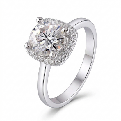 14k White Gold Halo Moissanite Biggest Engagement Ring 1ct Center Stone